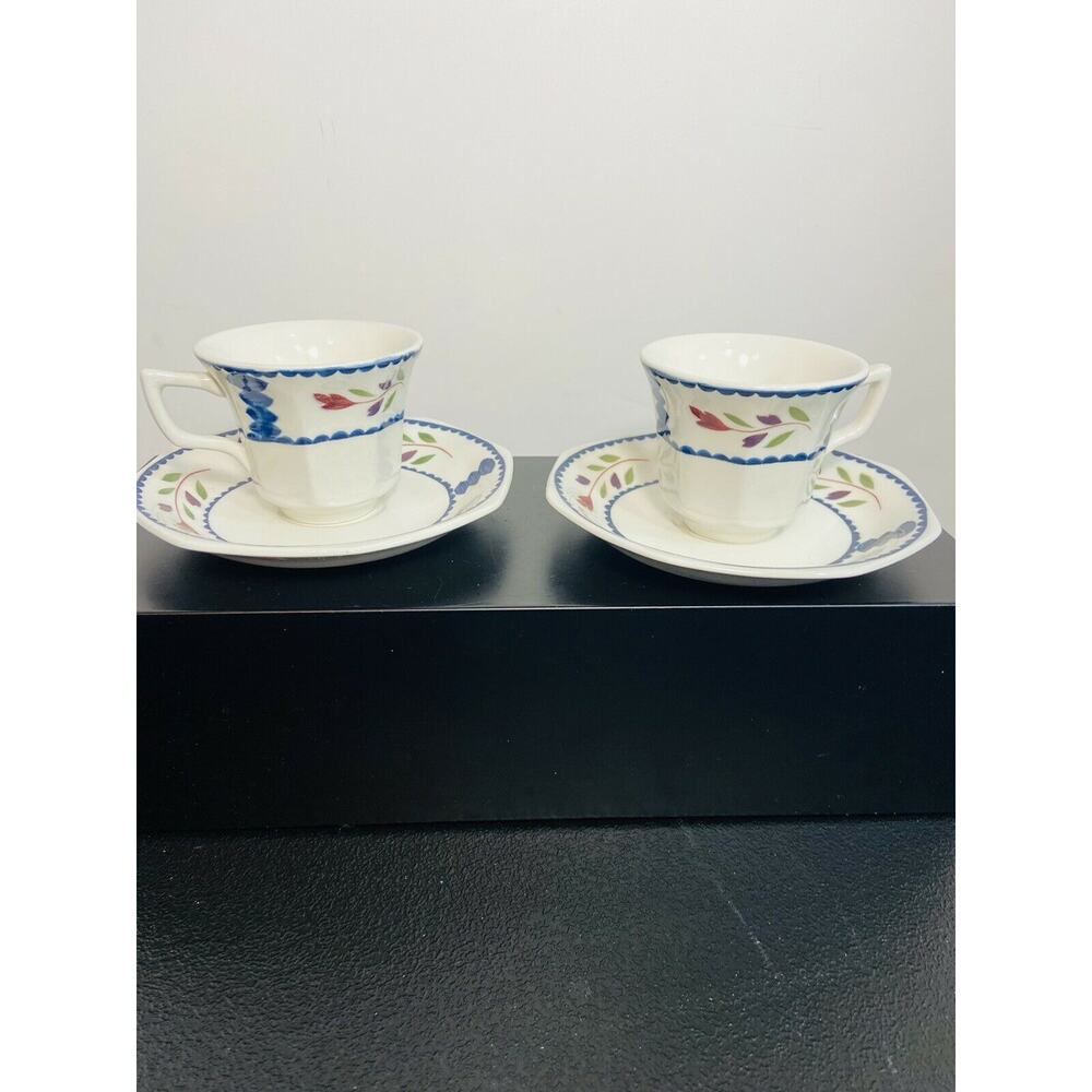 Adams Lancaster Real English Ironstone Cups & Saucers Sets England